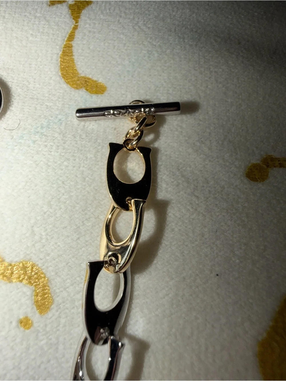 Coach Two-Tone Link Bracelet - Gold and Silver